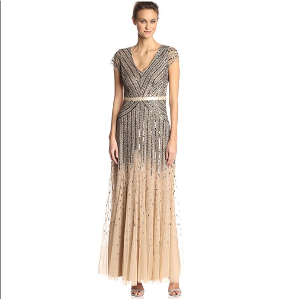 Adrianna Papell Cap Sleeve sequin dress size 6